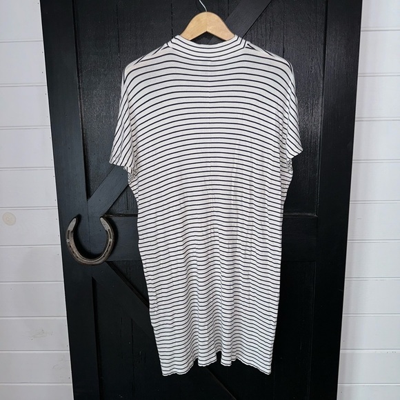 ASOS Just Female Nora Short Sleeve High Neck Ribbed Jersey Knit Minimalist Dress - Picture 10 of 15